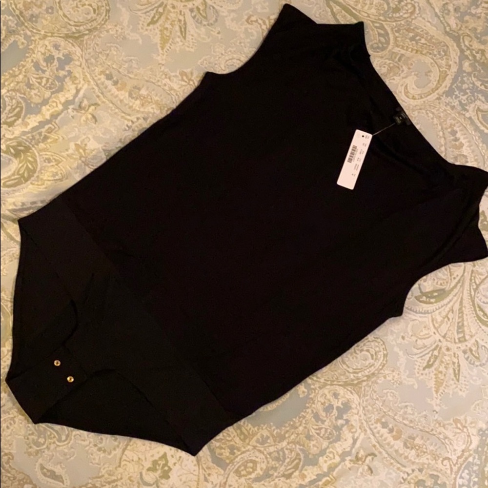 NWT JCrew cap sleeve bodysuit black Sz M